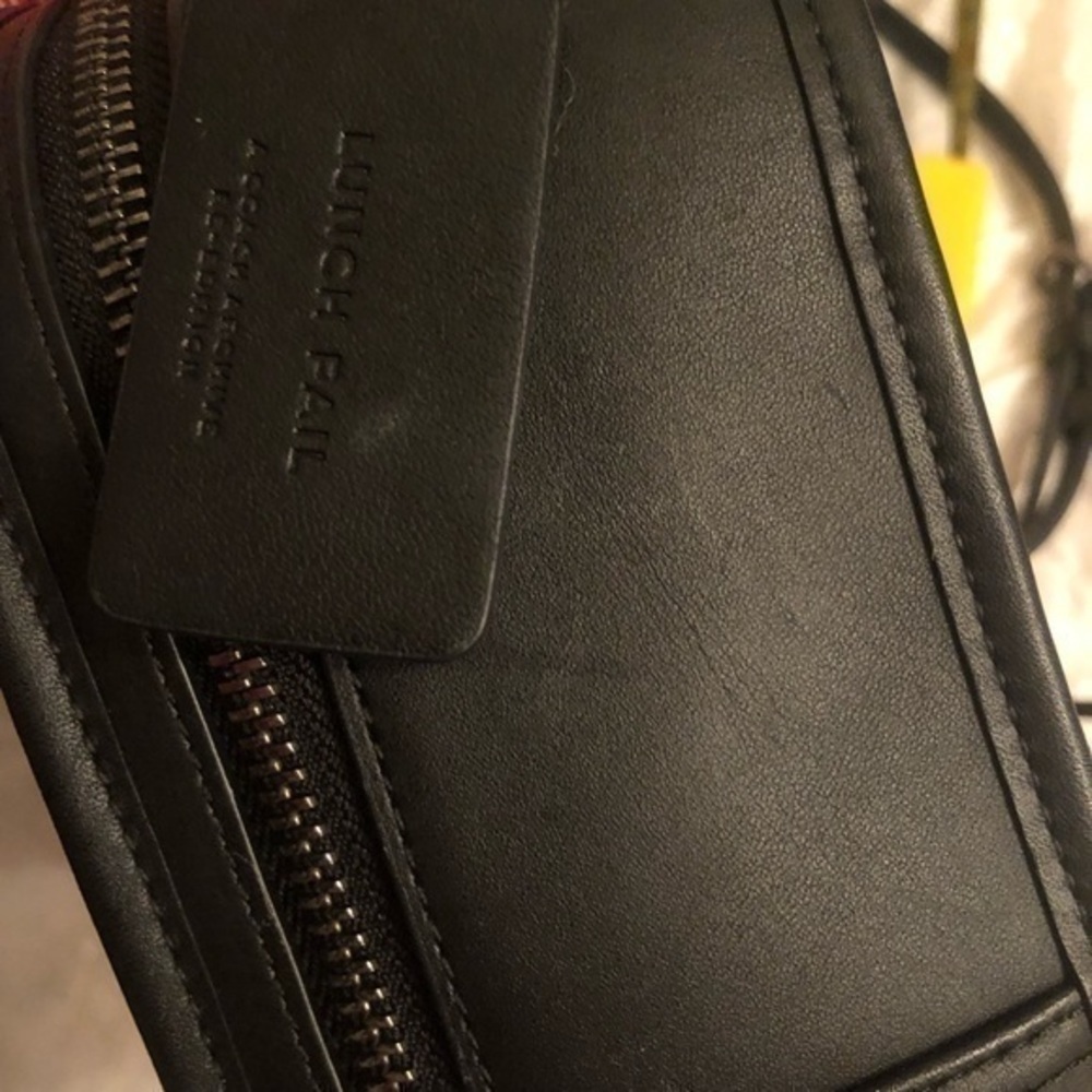 Coach black leather vintage remake reissue lunch box pail bag - Picture 15 of 16